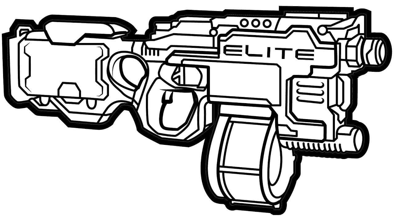 Desenho de Armá Nerf Elite para Colorir