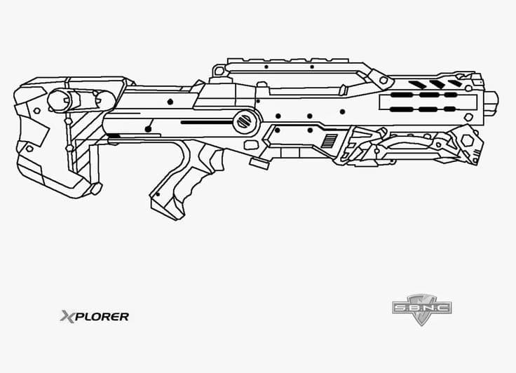 Desenho de Armá Nerf Grátis para Crianças para Colorir