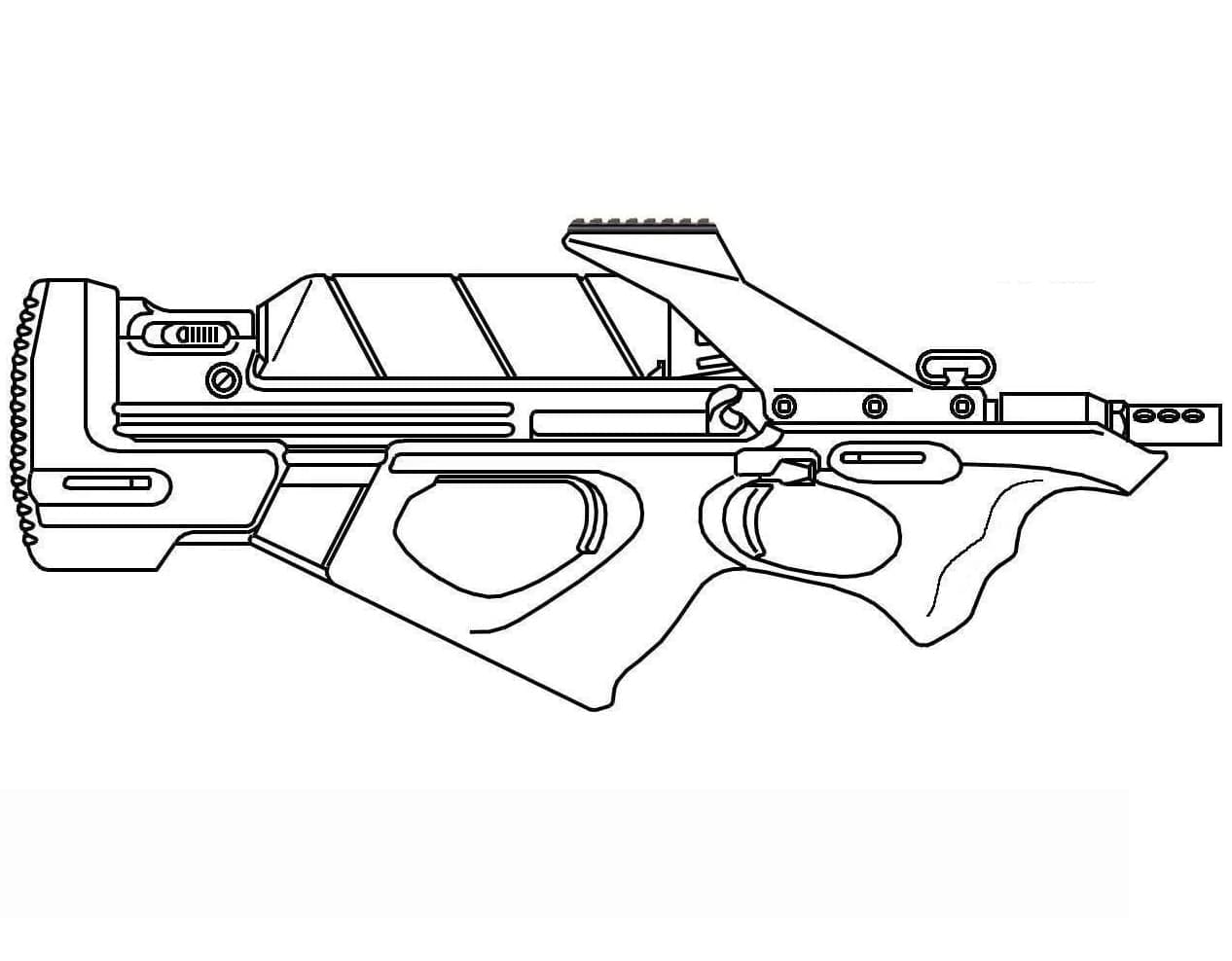 Desenho de Lancador Nerf para Colorir