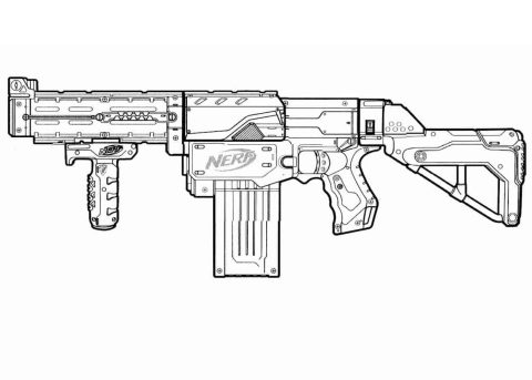 Desenho de Nerf Rifle para Colorir