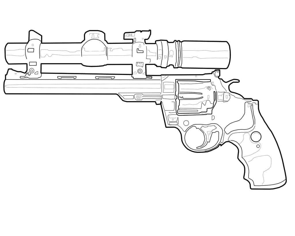 Desenho de Rifle de Atirador Nerf para Colorir