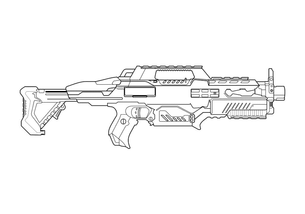 Desenho de Rifle Nerf para Colorir
