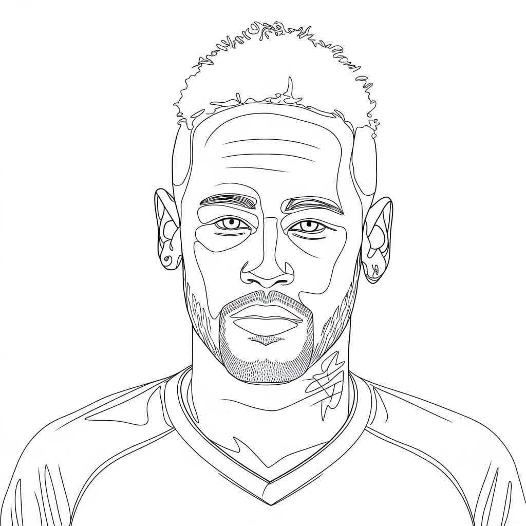 Desenhos de Cara de Neymar para Colorir