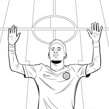 Desenhos de Neymar grátis para crianças para Colorir