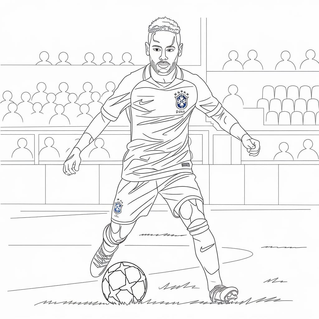 Desenhos de Neymar Grátis para Colorir