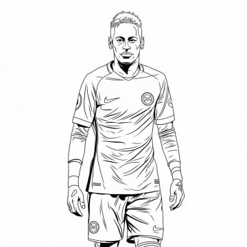 Desenhos de Neymar Imprimível grátis para crianças para Colorir
