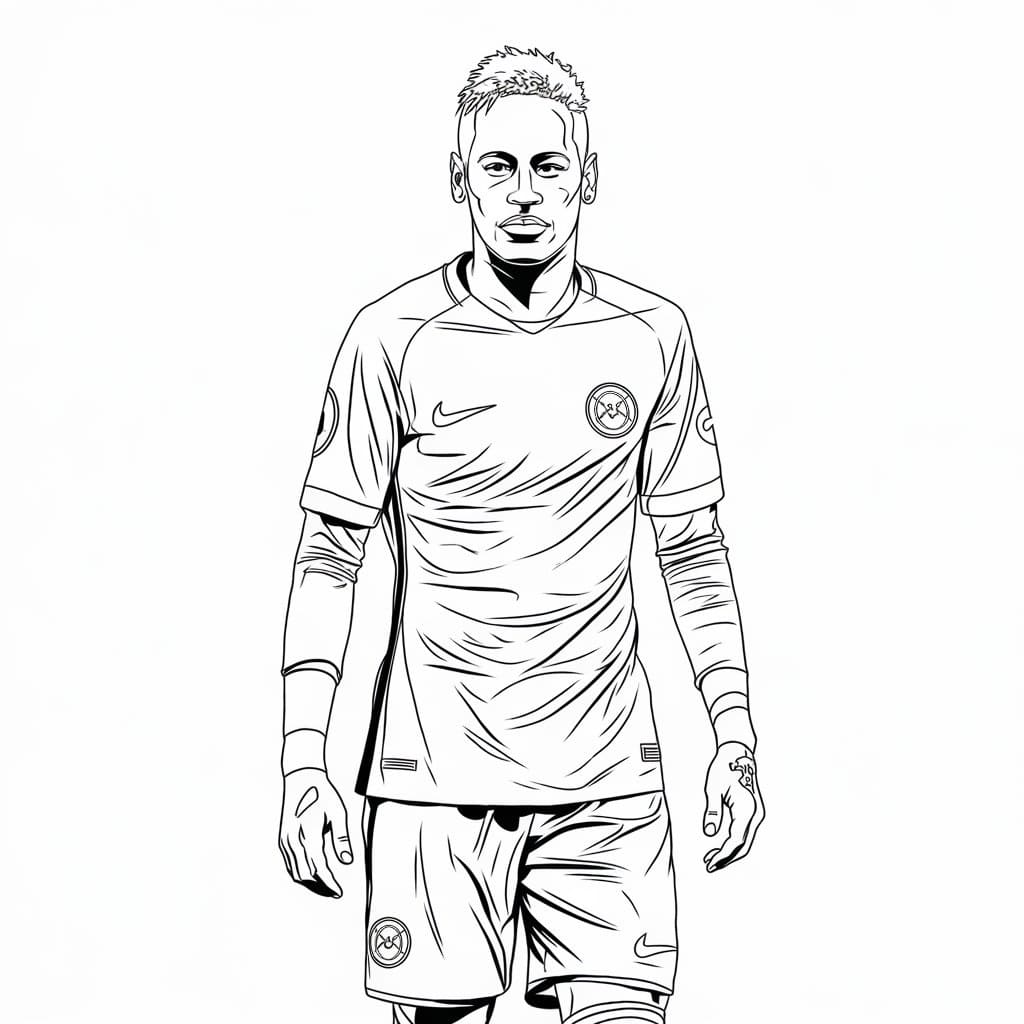 Desenhos de Neymar Imprimivel Grátis para Crianças para Colorir