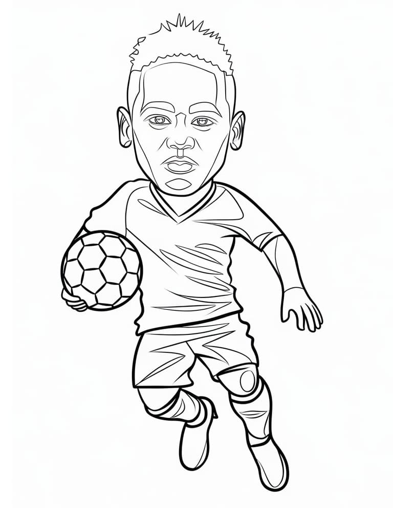 Desenhos de Neymar Imprimivel Grátis para Colorir