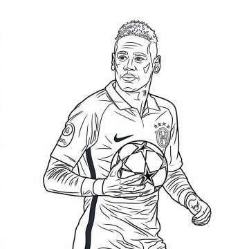Desenhos de Neymar Imprimível para crianças para Colorir