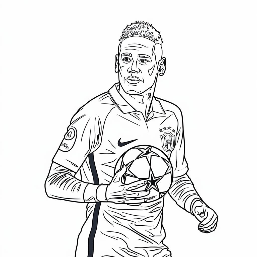 Desenhos de Neymar Imprimivel para Crianças para Colorir