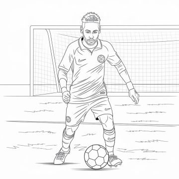 Desenhos de Neymar Imprimível para Colorir