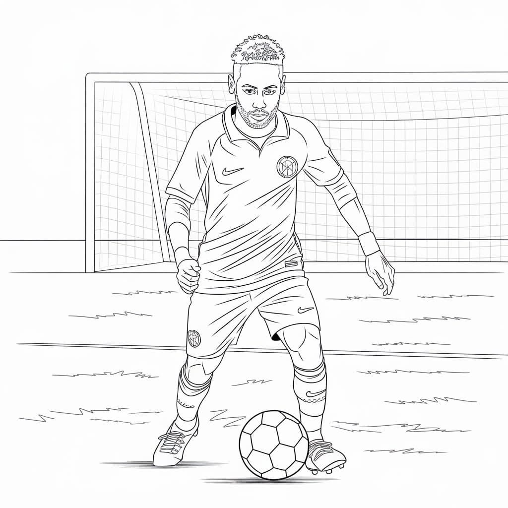 Desenhos de Neymar Imprimivel para Colorir