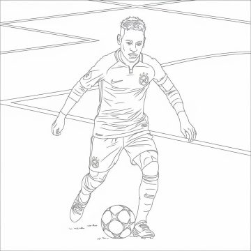Desenhos de Neymar Jogando Futebol para Colorir