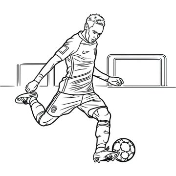 Desenhos de Neymar está Jogando Futebol para Colorir