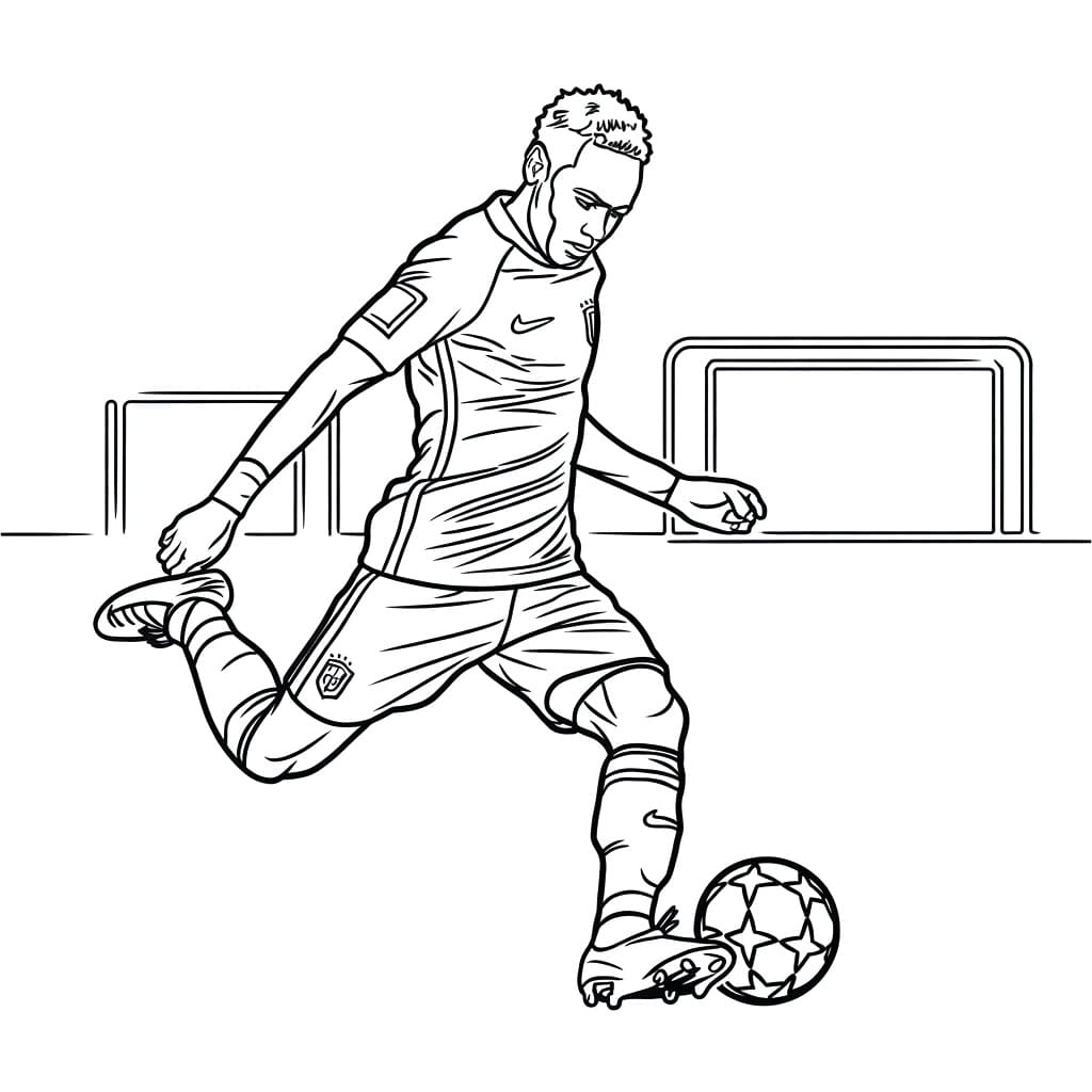 Desenhos de Neymar Está Jogando Futebol para Colorir