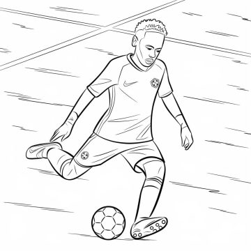 Desenhos de Pintura de Neymar para Colorir