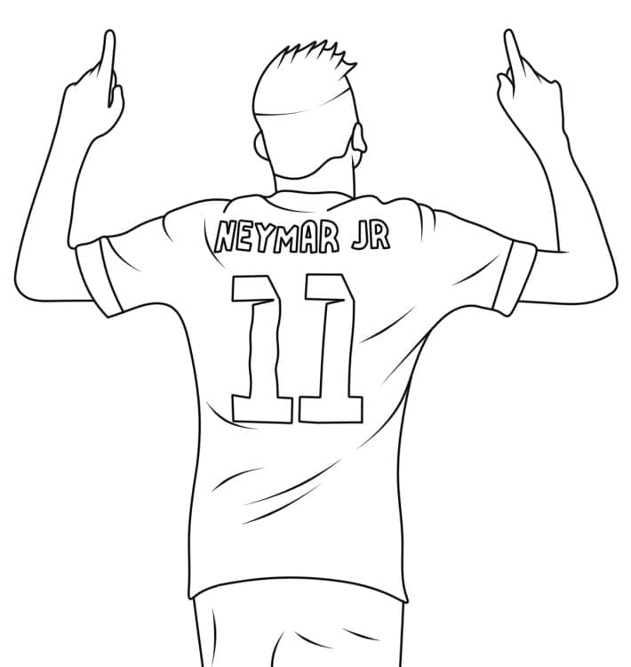 Desenho de Jogador de Futebol Neymar para Colorir