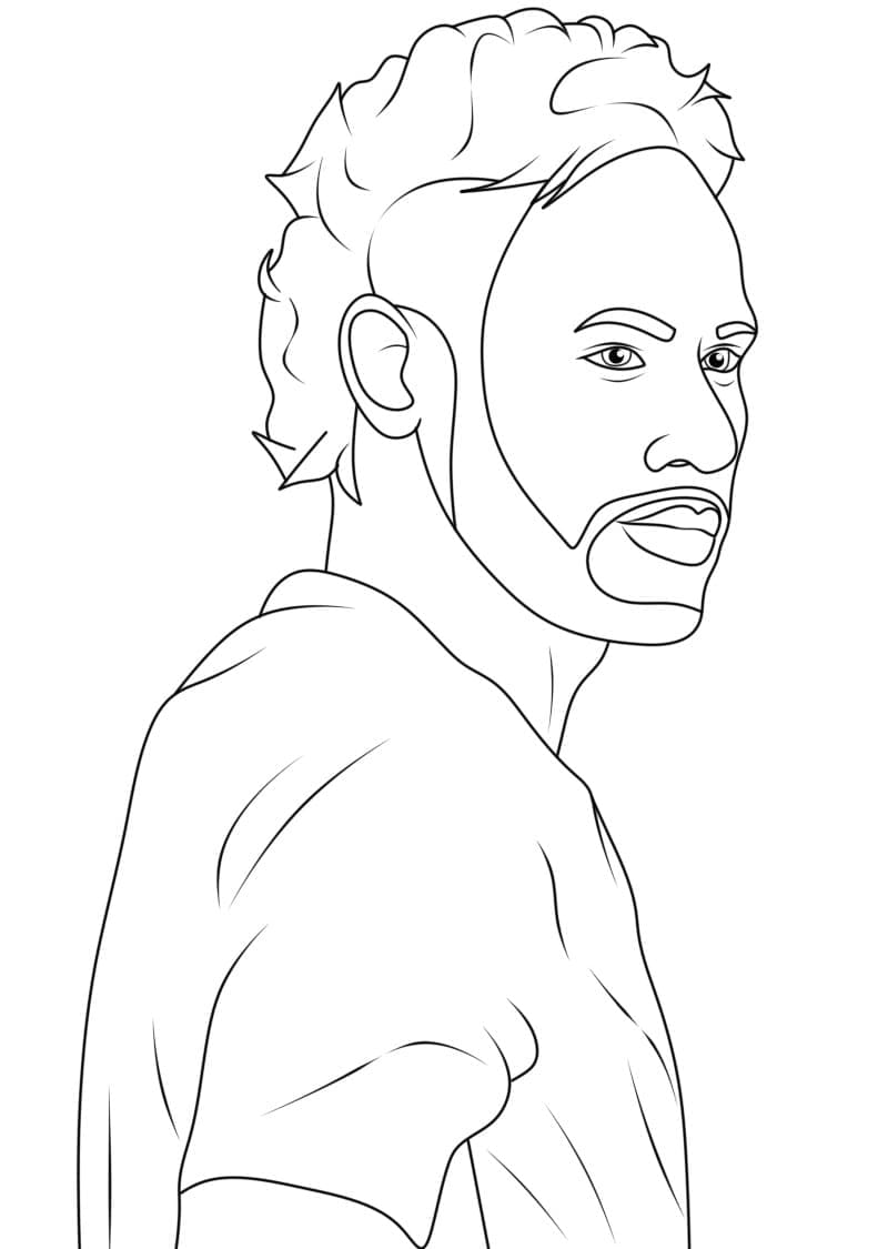 Desenho de Neymar Grátis para Crianças para Colorir