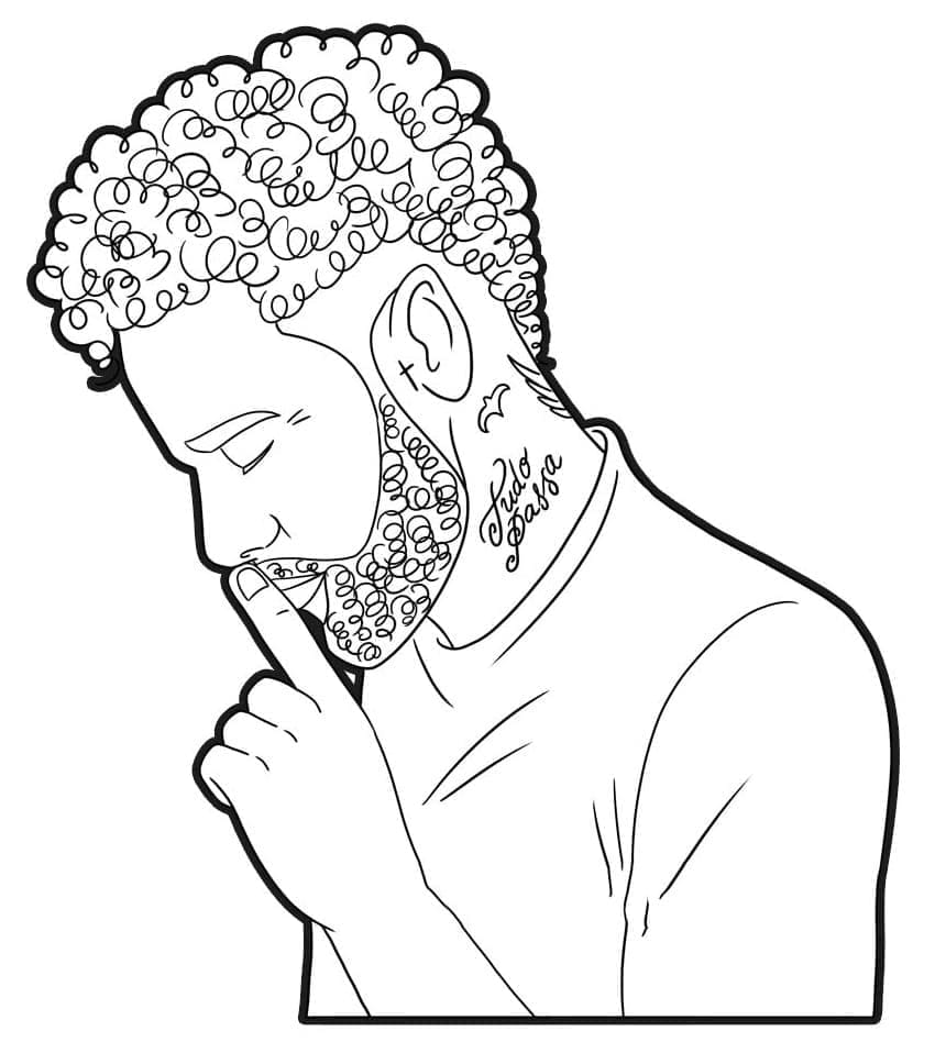 Desenho de Neymar Imprimivel para Colorir