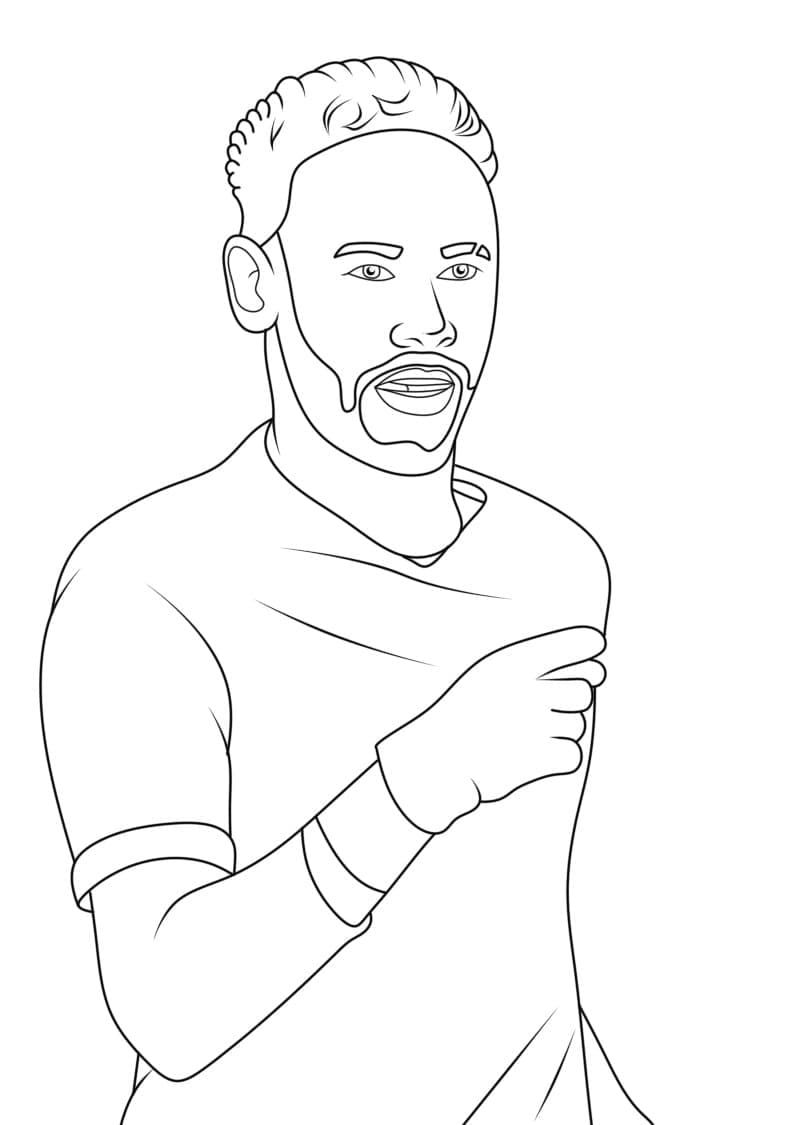 Desenho de Neymar Incrível para Colorir