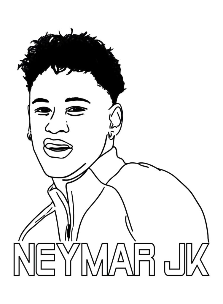 Desenho de Neymar Jogador de Futebol para Colorir