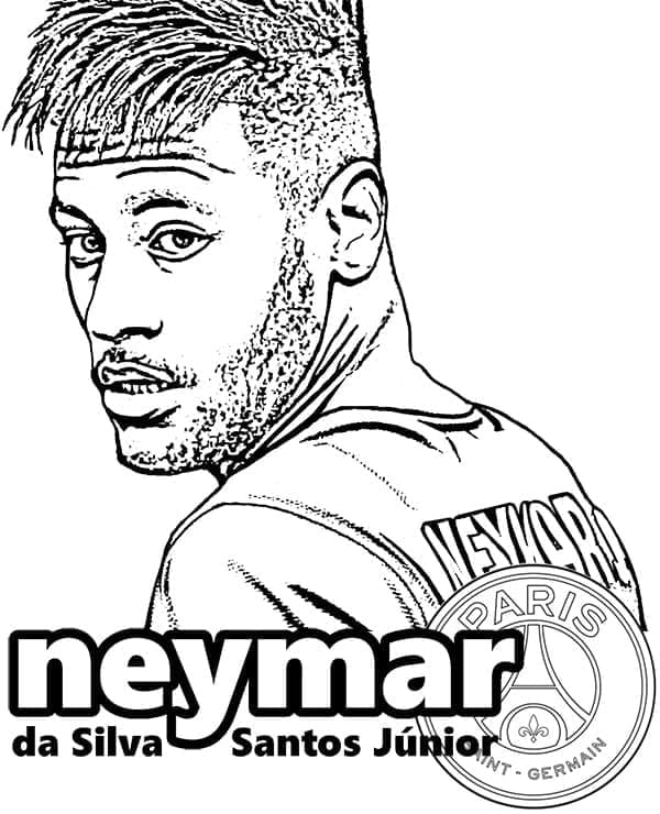 Desenho de Foto de Neymar para Colorir