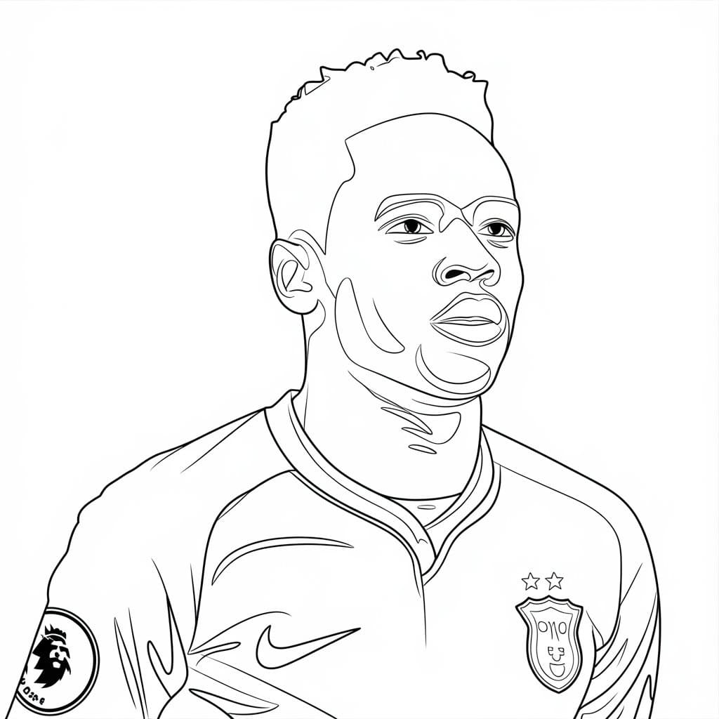 Desenho do Jogador de Futebol Brasileiro Vinicius Junior para Colorir