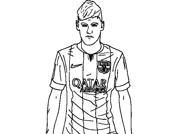 Desenho Pdf do Neymar Jr Jogador do Qatar para Colorir