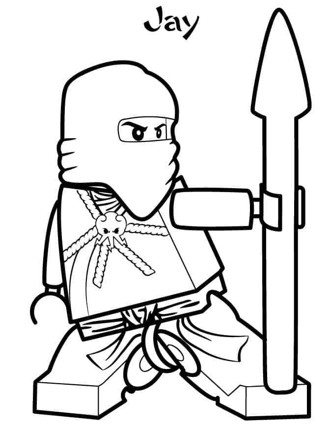 Desenho de Jay Ninjago para Colorir