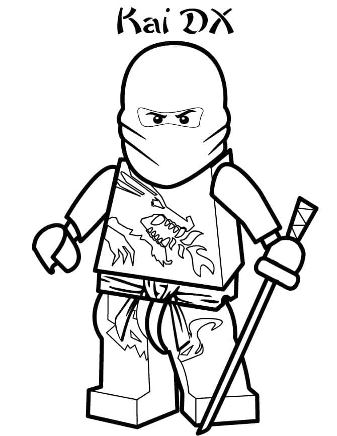 Desenho de Kai Dx de Lego Ninjago para Colorir