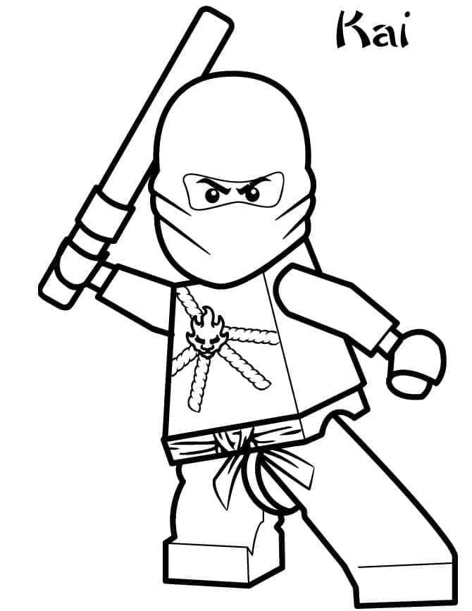 Desenho de Kai Ninjago para Colorir