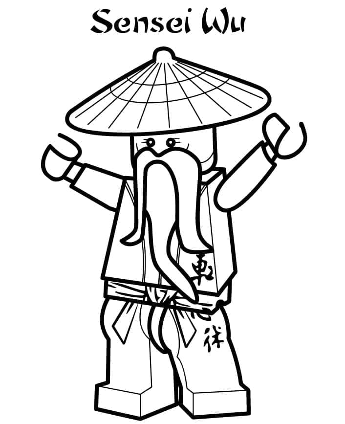 Desenho de Mestre Wu Lego Ninjago para Colorir