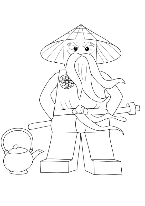 Desenho de Mestre Wu de Lego Ninjago para Colorir
