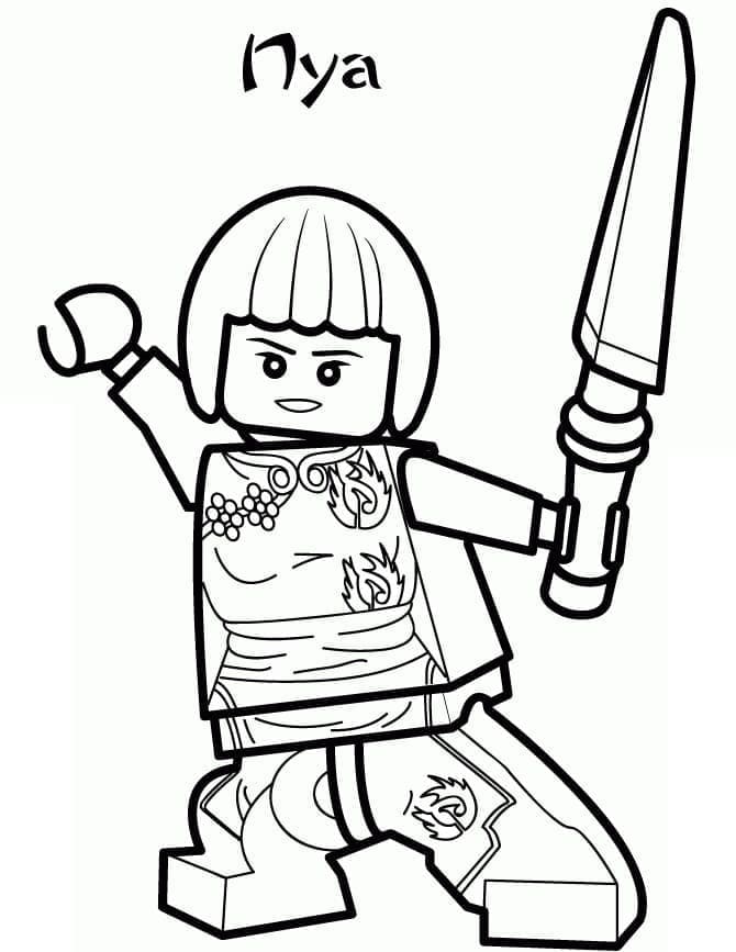 Desenho de Nya Lego Ninjago para Colorir