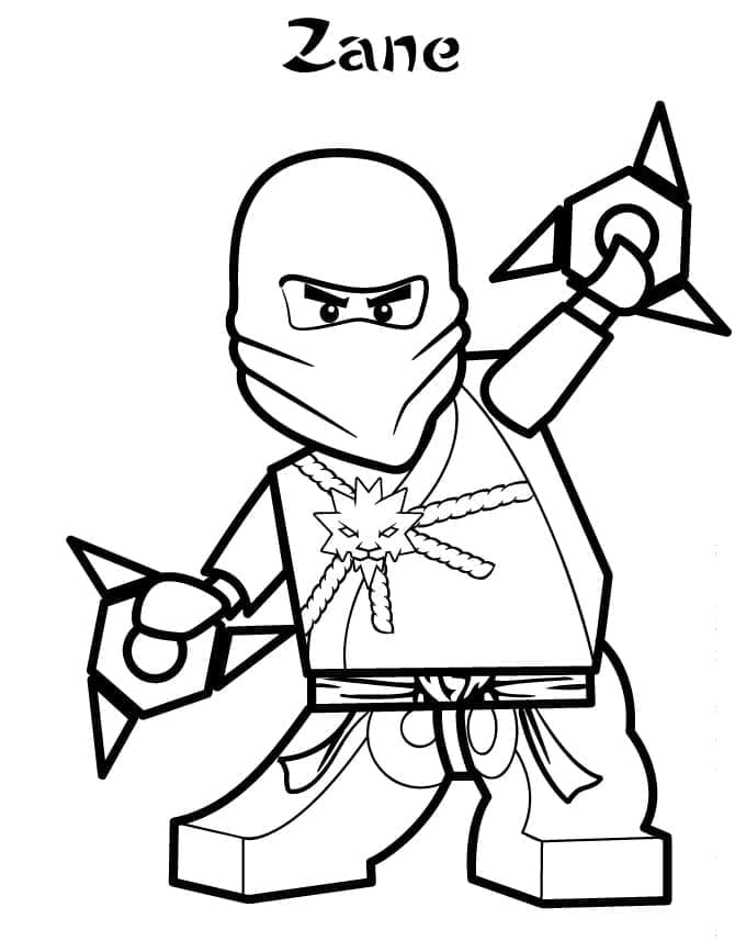 Desenho de Zane de Ninjago para Colorir