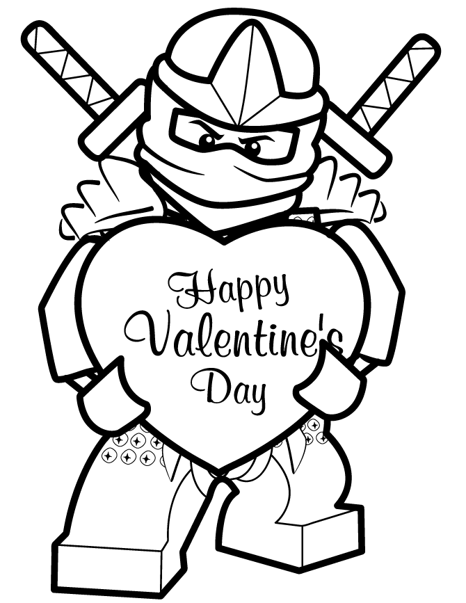 Desenho de Ninjago Dia dos Namorados para Colorir