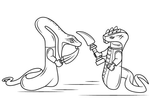 Desenho Pdf Lego Ninjago Cobras para Colorir