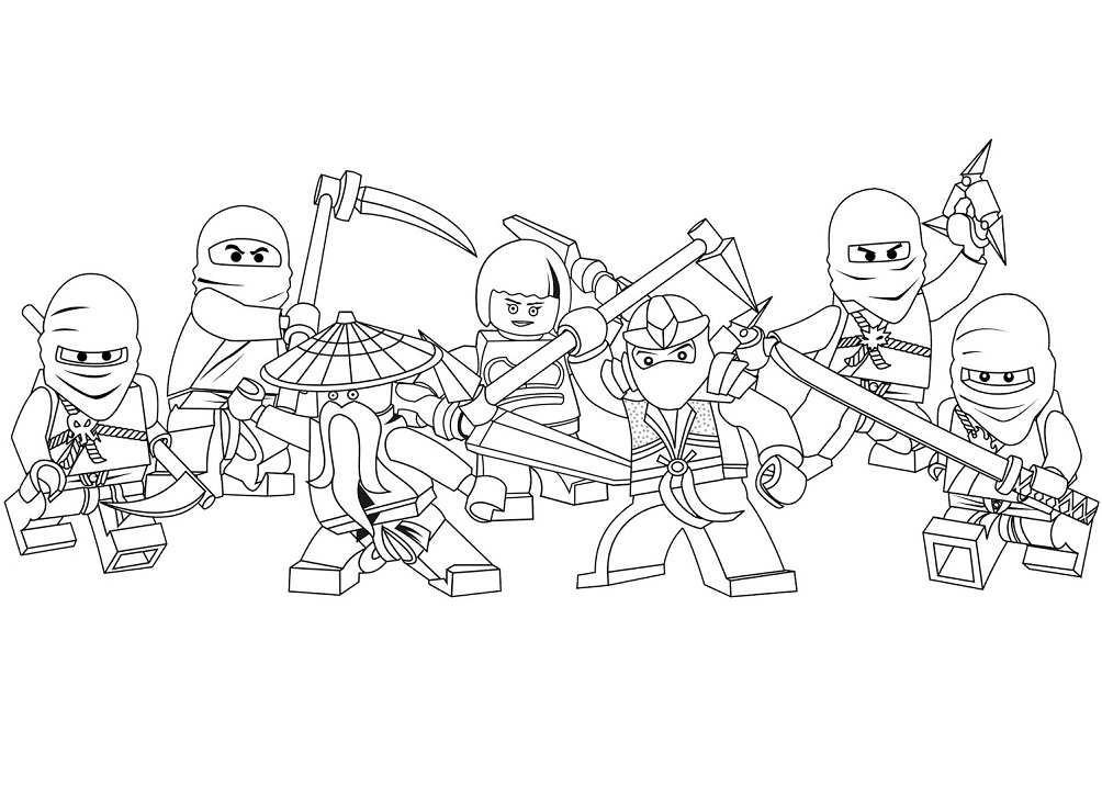 Desenho Pdf Lego Ninjago para Imprimir e Colorir com Giz de Cera