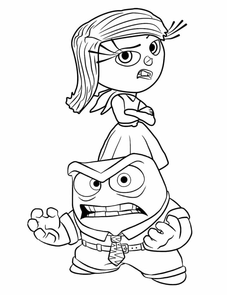 Desenho de Nojinho e Raiva para Colorir