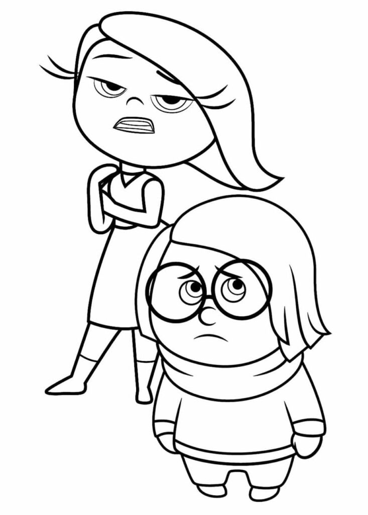 Desenho de Nojinho e Tristeza para Colorir