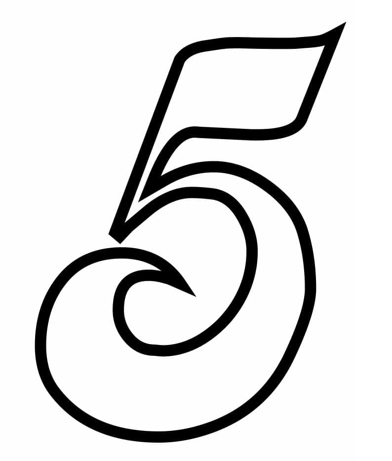 Desenho de Belo Número 5 para Colorir