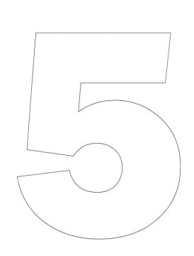 Desenho de número 5 Simples para Colorir