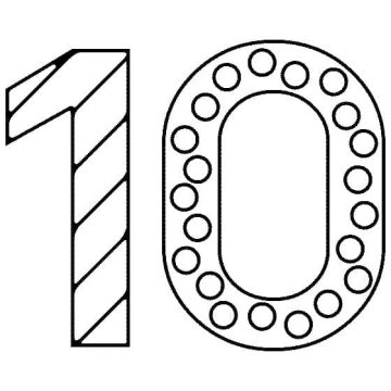 Desenho de número 10 grátis para crianças para Colorir