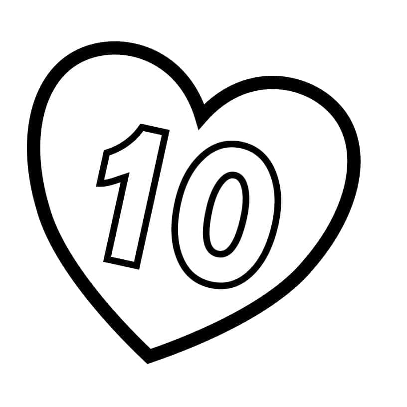 Desenhos de Número 10 (Dez) para Colorir