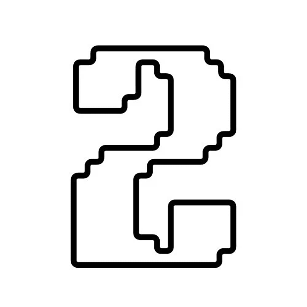 Desenho de Número 2 Pixels para Colorir