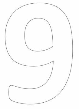Desenho de número 9 fácil para Colorir