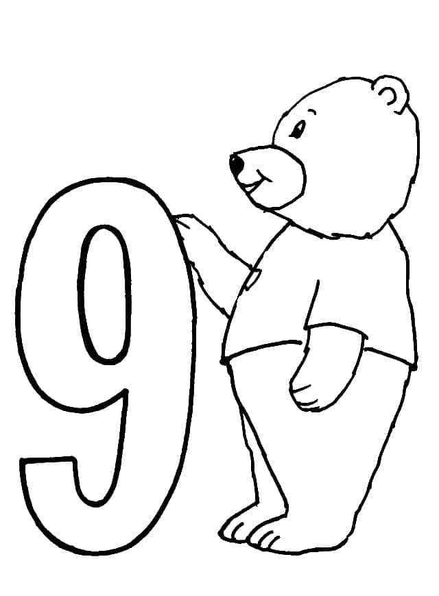 Desenhos de Número 9 para Colorir