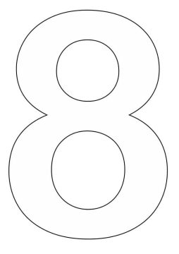 Desenho de número 8 fácil para Colorir