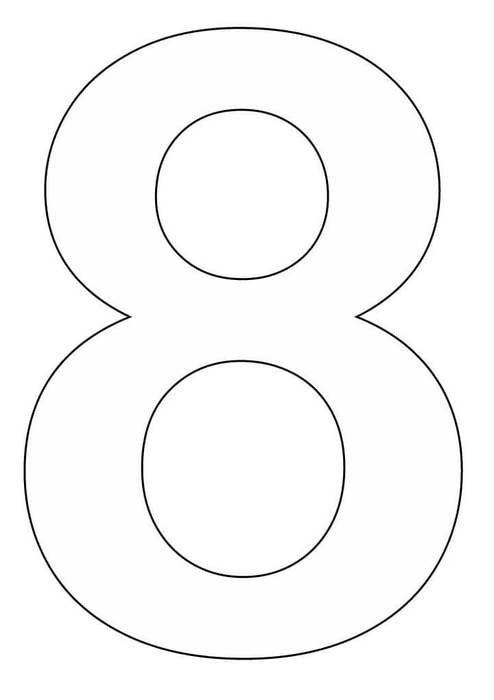 Desenho de Número 8 Fácil para Colorir