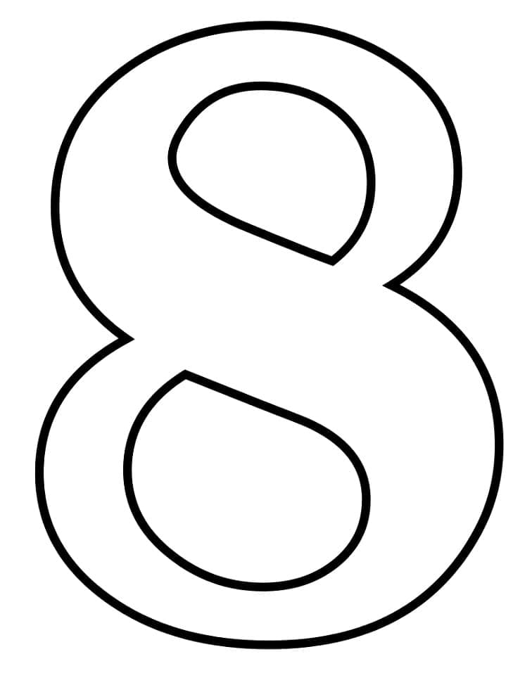 Desenho de Número 8 Perfeito para Colorir